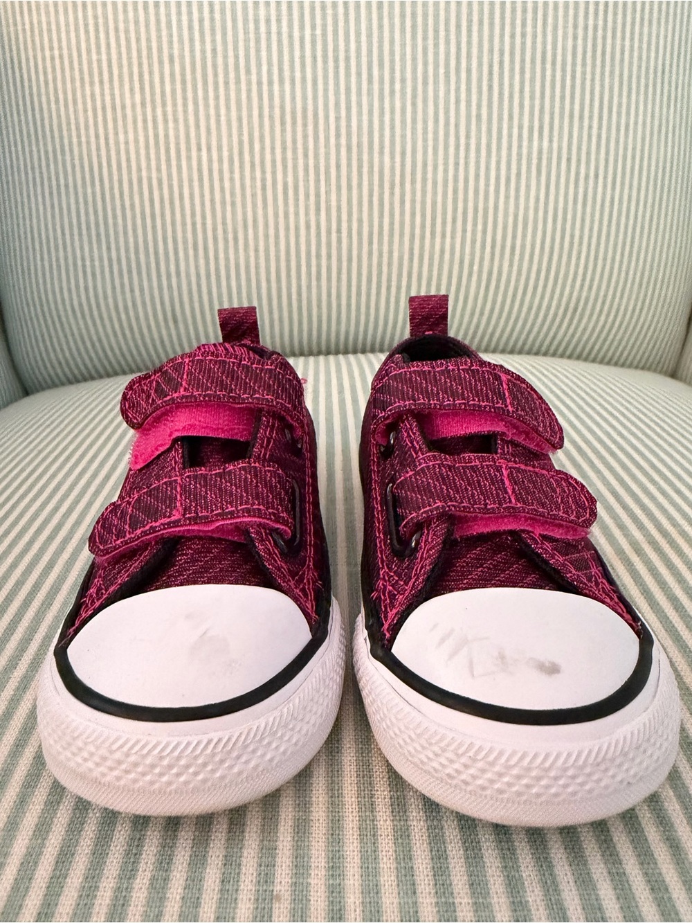 Converse Pink Magenta Velcro Baby Toddler Sneakers - Size 6